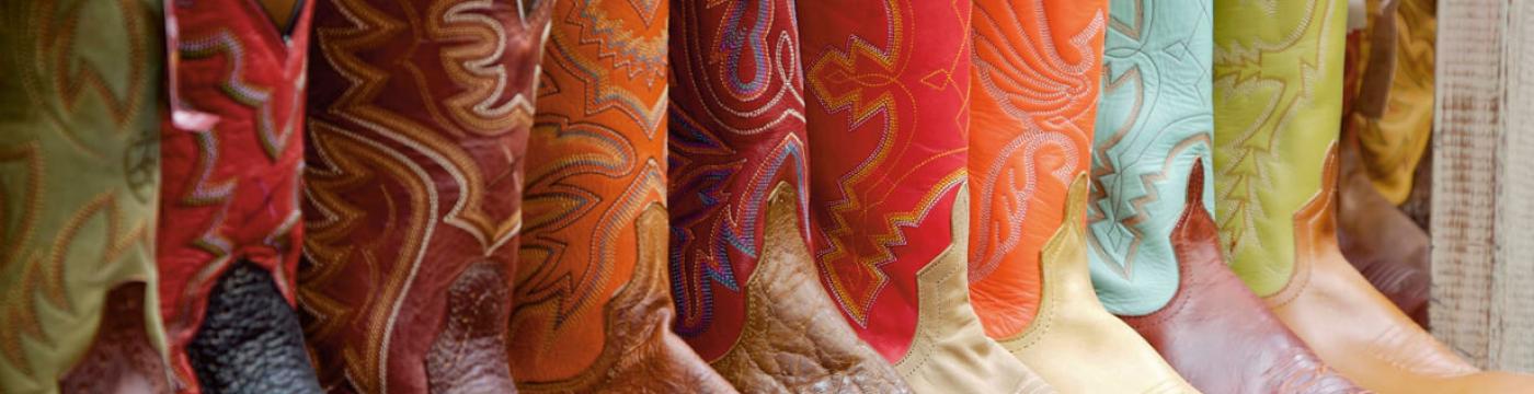 row of cowboy boots